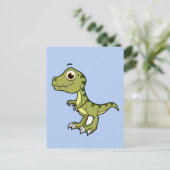 Niedliche Illustration eines Tyrannosaurus Rex. Postkarte (Stehend Vorderseite)