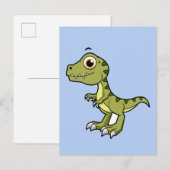 Niedliche Illustration eines Tyrannosaurus Rex. Postkarte (Vorne/Hinten)