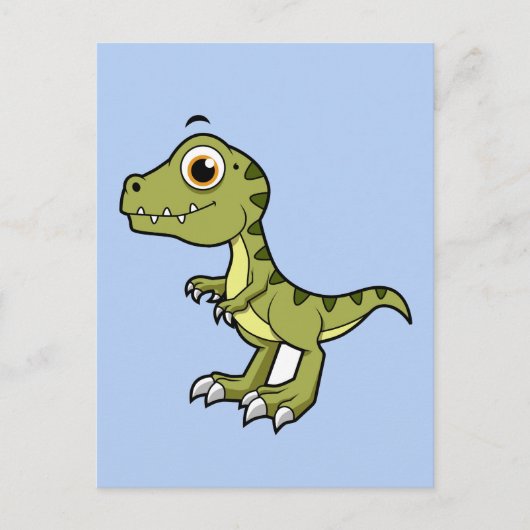 Niedliche Illustration eines Tyrannosaurus Rex. Postkarte (Vorderseite)