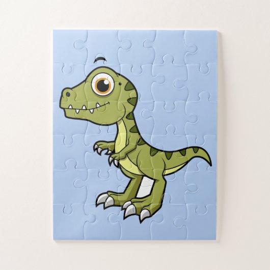 Niedliche Illustration eines Tyrannosaurus Rex. Puzzle (Vertikal)