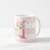 Niedliche Illustration Girl Cat Lover Individuelle Kaffeetasse (VorderseiteRechts)