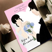 Niedliche Illustration mit QR Code UAWG Wedding Einladung