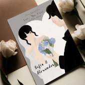 Niedliche Illustration mit QR Code UAWG Wedding Einladung