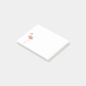 Niedliche Illustration Rotes Flamingo Linocut Post-it Klebezettel (angewinkelt)