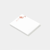 Niedliche Illustration Rotes Flamingo Linocut Post-it Klebezettel (angewinkelt)