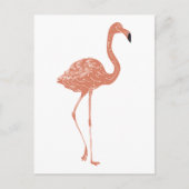 Niedliche Illustration Rotes Flamingo Linocut Postkarte (Vorderseite)