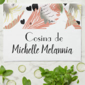 Niedliche Illustration von Cockatoo Hearts Greener Geschirrtuch (Gefaltet)