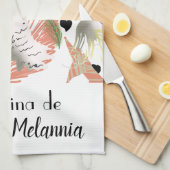 Niedliche Illustration von Cockatoo Hearts Greener Geschirrtuch (Viertel Falte)