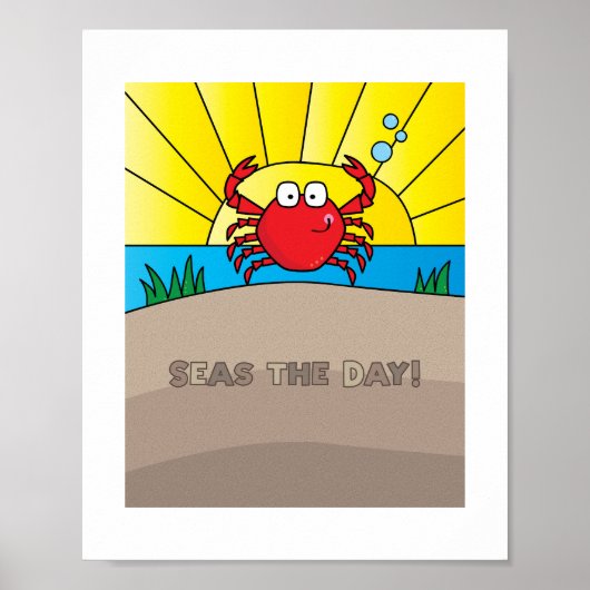 Niedliche Illustration von Crab - Ocean Animal Art Poster (Vorne)