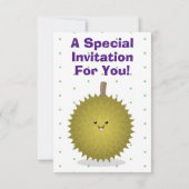 Niedliche Illustration von Happy-Duran-Cartoon Einladung (Rückseite)