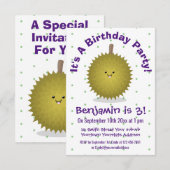 Niedliche Illustration von Happy-Duran-Cartoon Einladung (Vorne/Hinten)