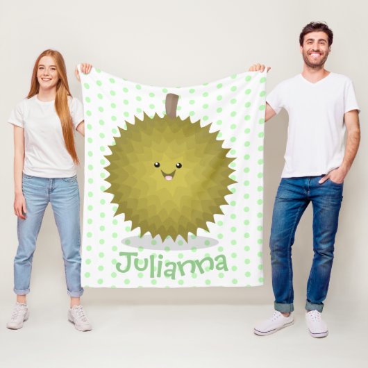 Niedliche Illustration von Happy-Duran-Cartoon Fleecedecke (Beispiel)