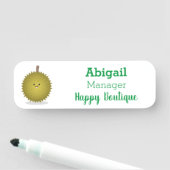 Niedliche Illustration von Happy-Duran-Cartoon Namensschild (Beispiel)