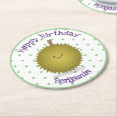 Niedliche Illustration von Happy-Duran-Cartoon Runder Pappuntersetzer (Angewinkelt)