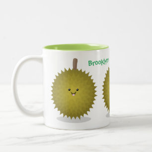 Niedliche Illustration von Happy-Duran-Cartoon Zweifarbige Tasse