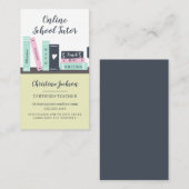 niedliche Illustration von Online-Schullehrern Visitenkarte (Vorne/Hinten)