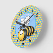 Niedliche Illustration zum Cartoon der Bienenstock Runde Wanduhr (Winkel)
