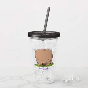 Niedliche Illustration zum Cartoon eines glücklich Acryltrinkbecher