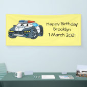 Niedliche Illustration zum Cartoon von Polizeiwage Banner (Messe)