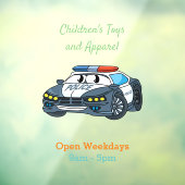 Niedliche Illustration zum Cartoon von Polizeiwage Fensteraufkleber (Blatt 3)