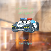 Niedliche Illustration zum Cartoon von Polizeiwage Fensteraufkleber (Blatt 2)