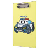 Niedliche Illustration zum Cartoon von Polizeiwage Klemmbrett (Links)