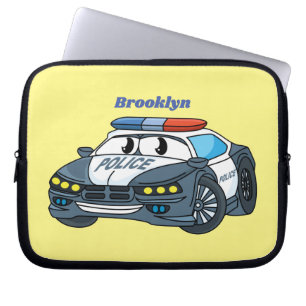 Niedliche Illustration zum Cartoon von Polizeiwage Laptopschutzhülle