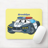 Niedliche Illustration zum Cartoon von Polizeiwage Mousepad (Mit Mouse)
