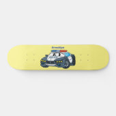 Niedliche Illustration zum Cartoon von Polizeiwage Skateboard (Horizontal)
