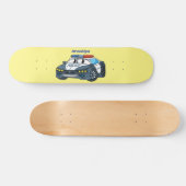Niedliche Illustration zum Cartoon von Polizeiwage Skateboard (Horizontal)