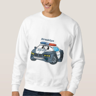 Niedliche Illustration zum Cartoon von Polizeiwage Sweatshirt