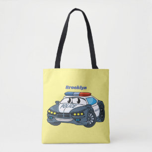 Niedliche Illustration zum Cartoon von Polizeiwage Tasche