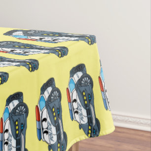 Niedliche Illustration zum Cartoon von Polizeiwage Tischdecke