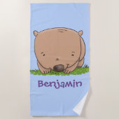 Niedliche Illustration zum glücklichen Cartoon Strandtuch (Vorderseite)