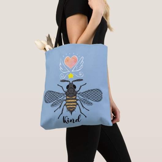 Niedliche Illustrierte Hummeln Kind schwarzes Gold Tasche (Von Nahem)