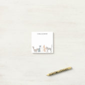 Niedliche Illustrierte Katzenrassen Personalisiert Post-it Klebezettel (Auf Schreibtisch)