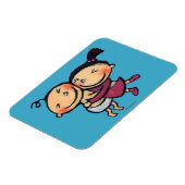 Niedliche Illustrierte Kleinkinder umarmen Magnet (Linke Seite)