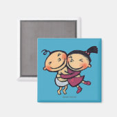Niedliche Illustrierte Kleinkinder umarmen Magnet (Vorderseite/Rückseite)