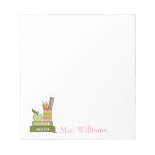 Niedliche Illustrierte Lehrer Bücher Lehrer Notepa Notizblock