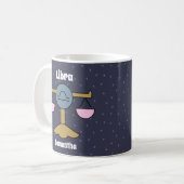 Niedliche Illustrierte Libra Zodiac Personalisiert Kaffeetasse (Vorderseite Links)