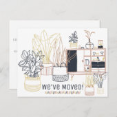 Niedliche Illustrierte Pflanze Wir haben neue Adre Postkarte (Vorne/Hinten)