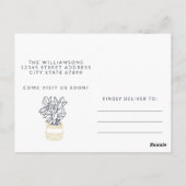 Niedliche Illustrierte Pflanze Wir haben neue Adre Postkarte (Rückseite)