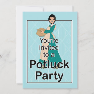 Niedliche Illustrierte Potluck-Einladung Einladung