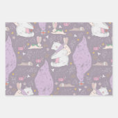 Niedliche Illustrierte Weihnachtstiere Urlaub Geschenkpapier Set (Vorderseite 2)