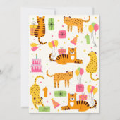 Niedliche illustrierte Wildtiere zum ersten Geburt Einladung (Rückseite)
