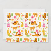 Niedliche illustrierte Wildtiere zum ersten Geburt Einladung (Rückseite)