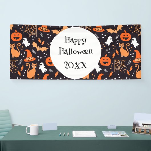 Niedliche Illustrierte Zwischenzeichen auf schwarz Banner (Messe)