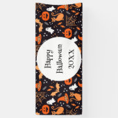 Niedliche Illustrierte Zwischenzeichen auf schwarz Banner (Vertikal)