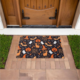 Niedliche Illustrierte Zwischenzeichen auf schwarz Fußmatte