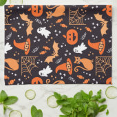 Niedliche Illustrierte Zwischenzeichen auf schwarz Geschirrtuch (Gefaltet)